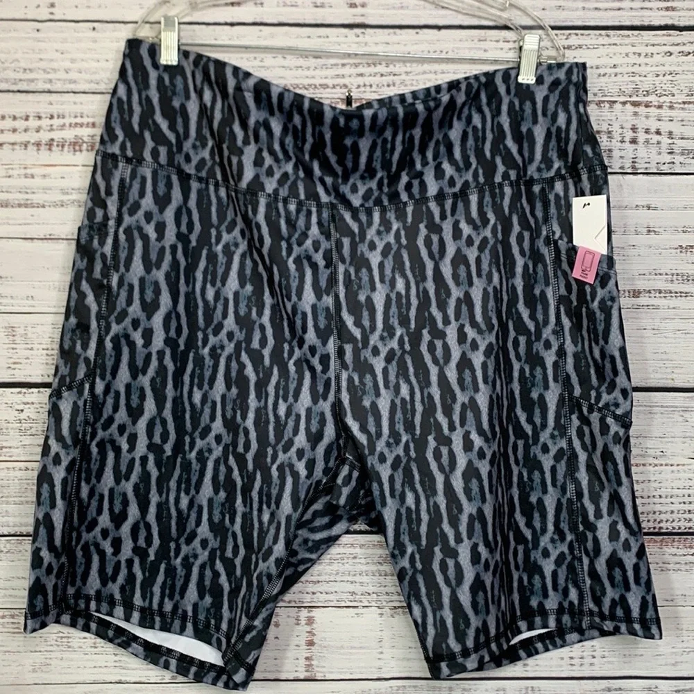 *NEW* Legend Gray and Black Cheetah Print Compression Athletic Shorts
